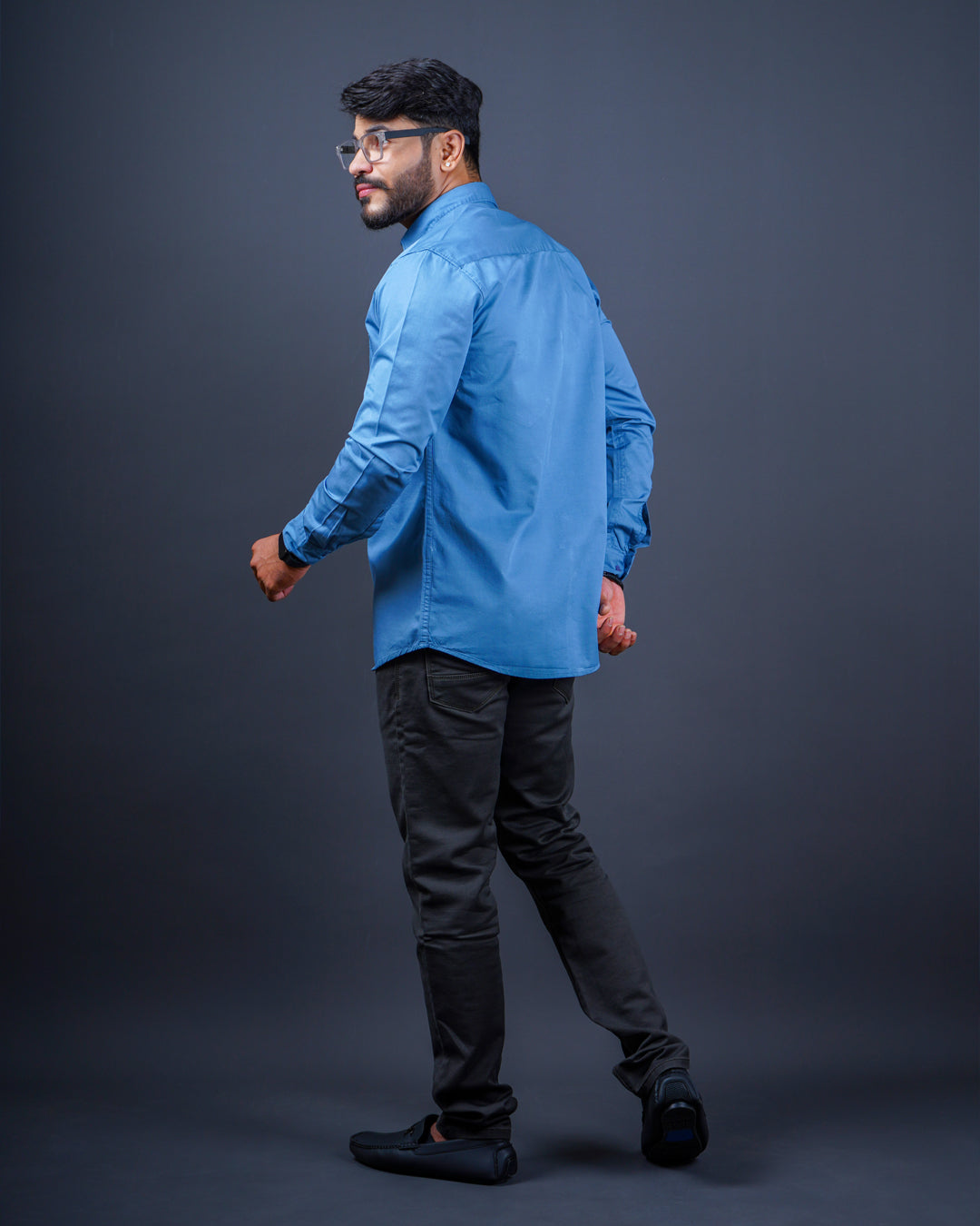 BLUE COLOR PLAIN CASUAL SHIRT