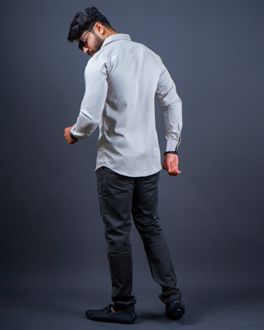 GREY COLOR PLAIN CASUAL SHIRT