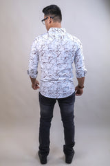 WINE COLOR PRINTED CASUAL SHIRT