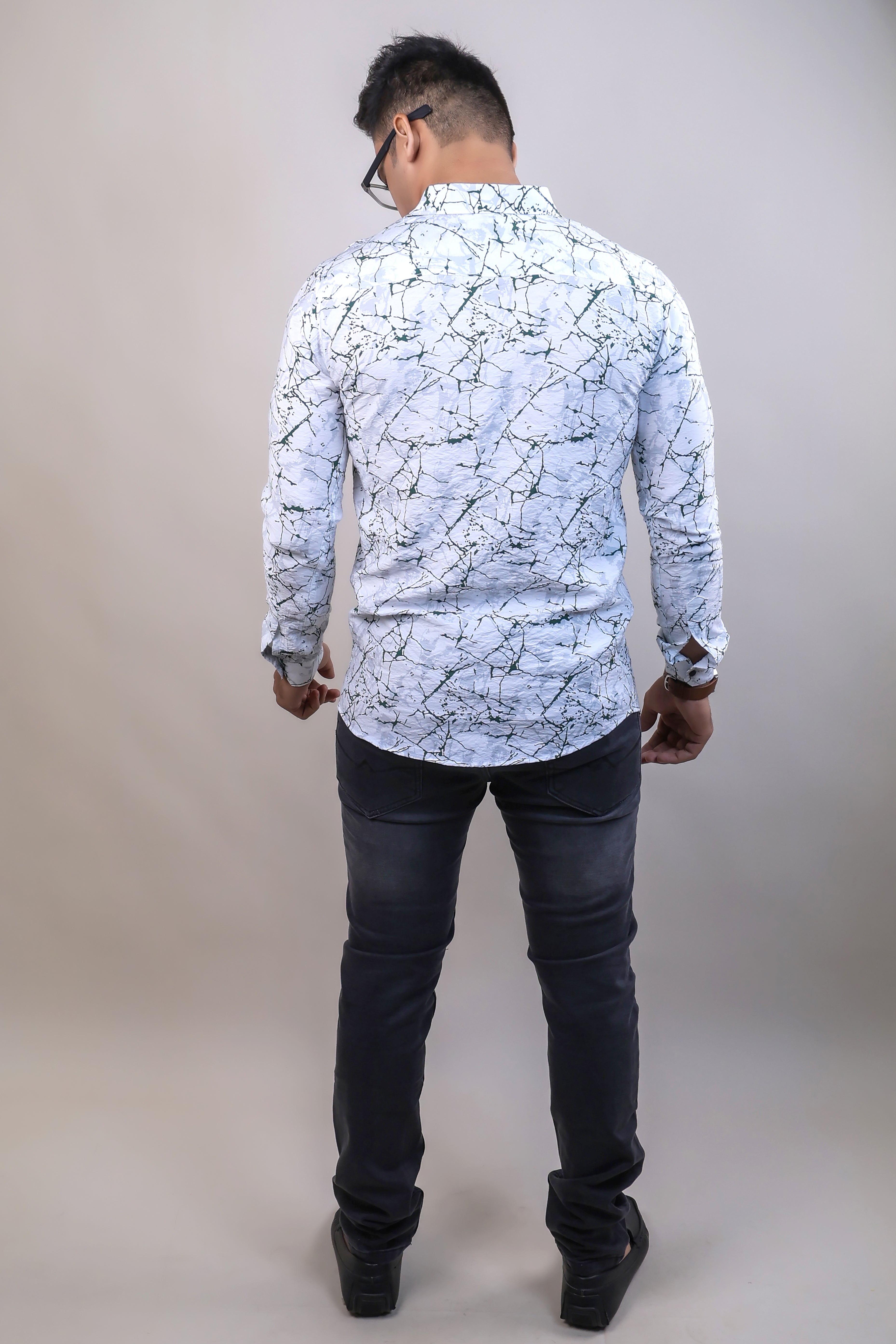 GREEN COLOR PRINTED CASUAL SHIRT