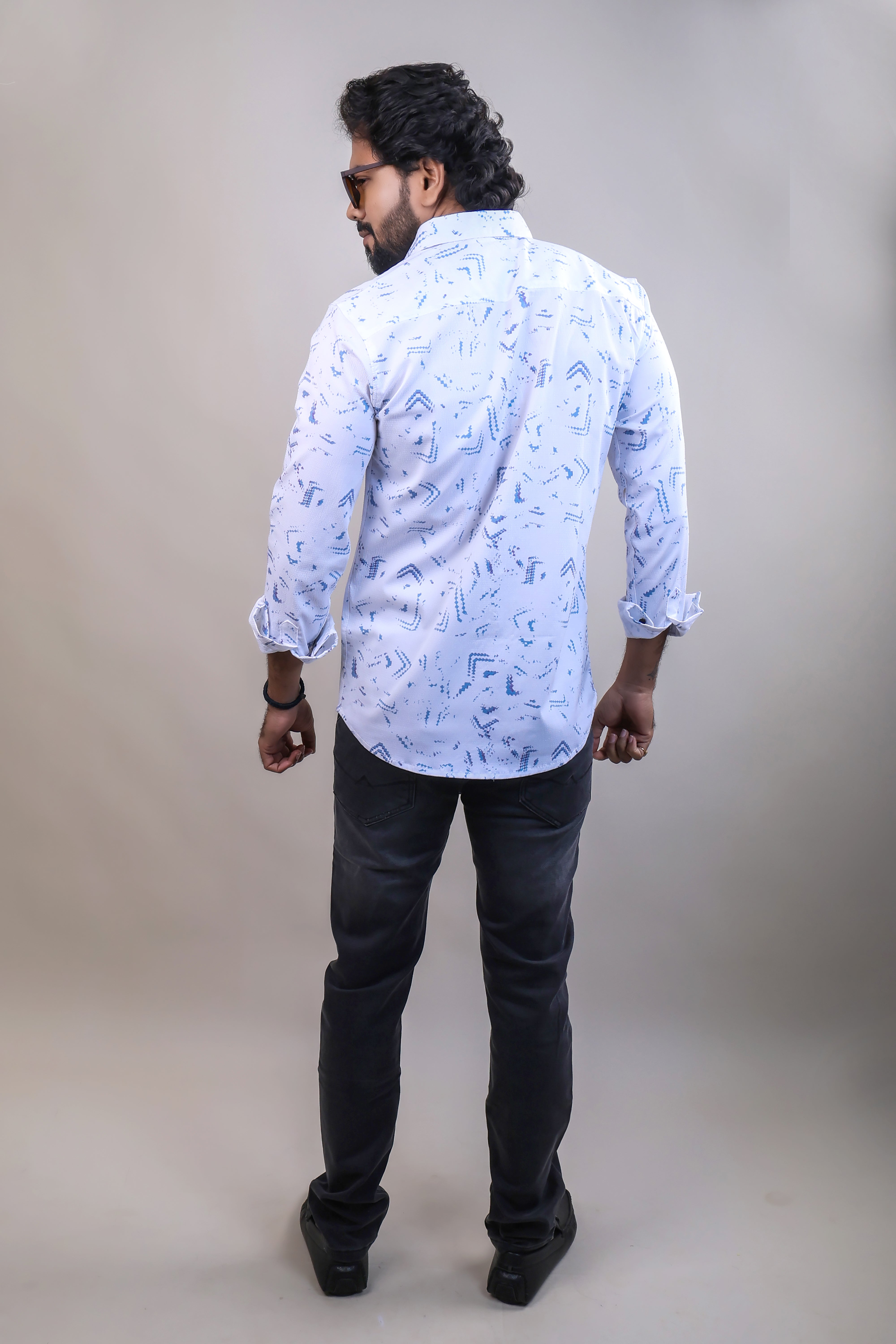 BLUE COLOR PRINTED CASUAL SHIRT