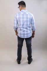 GREY COLOR CHECKS CASUAL SHIRT