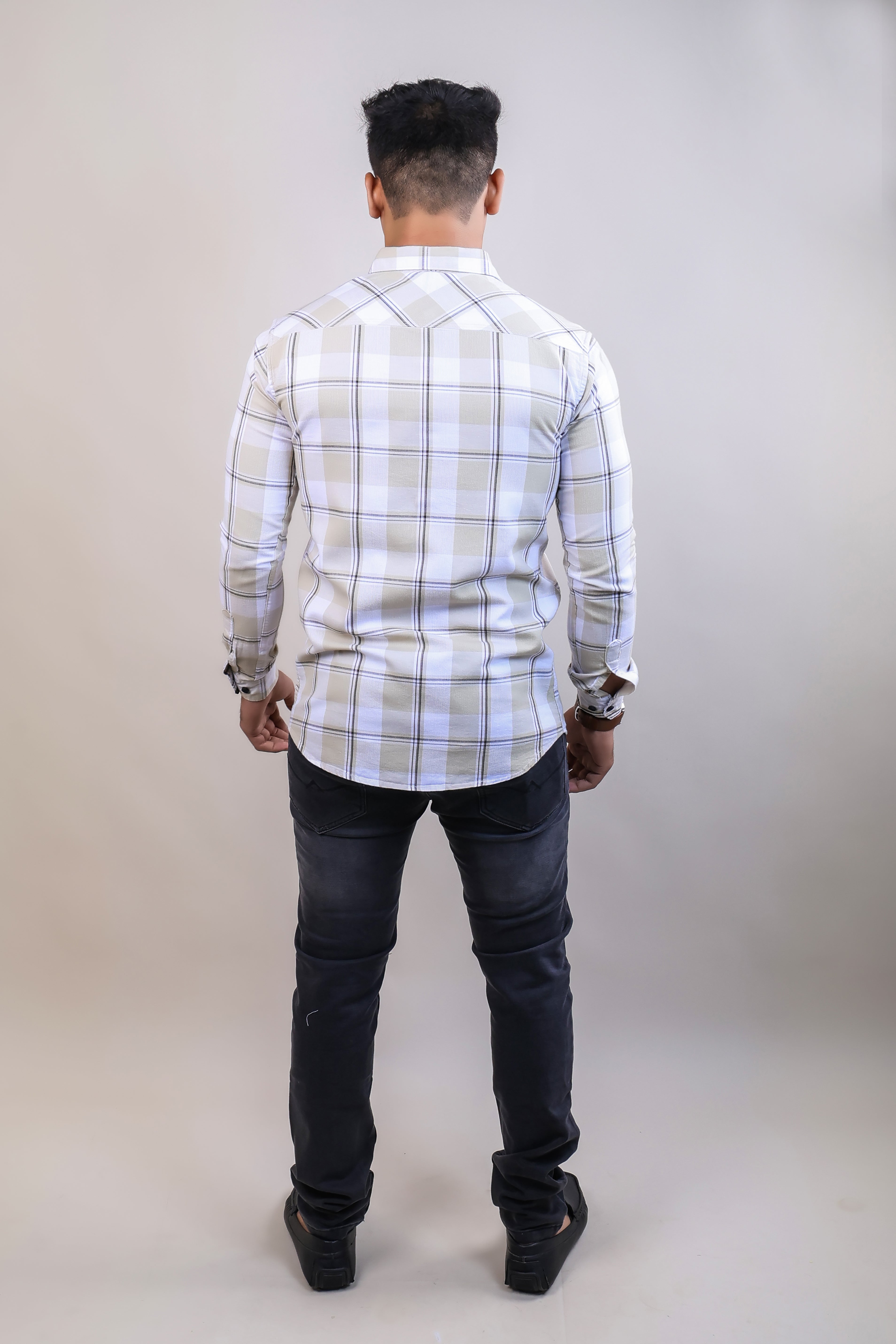 BEIGE COLOR CHECKS CASUAL SHIRT