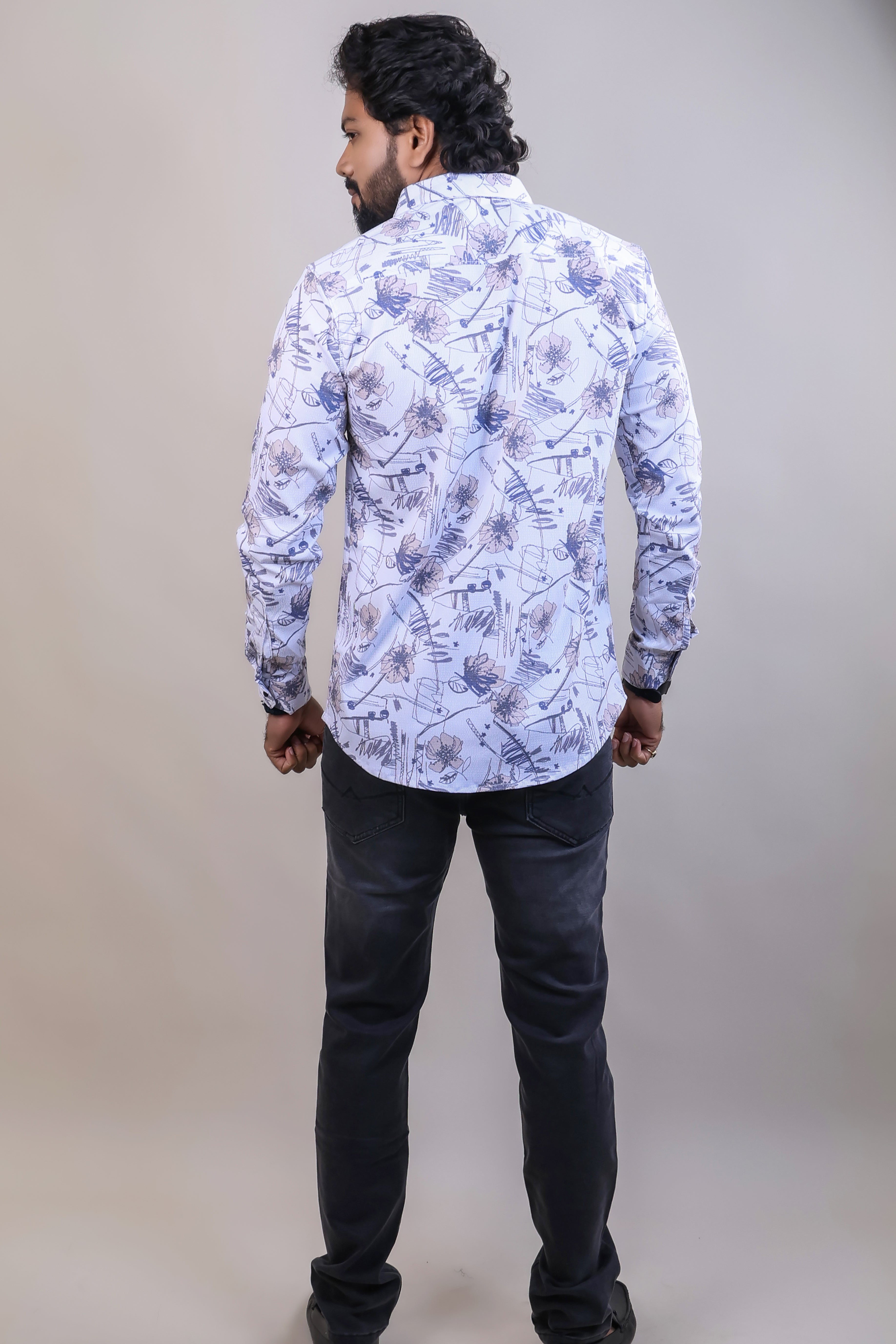 FAWN COLOR PRINTED CASUAL SHIRT