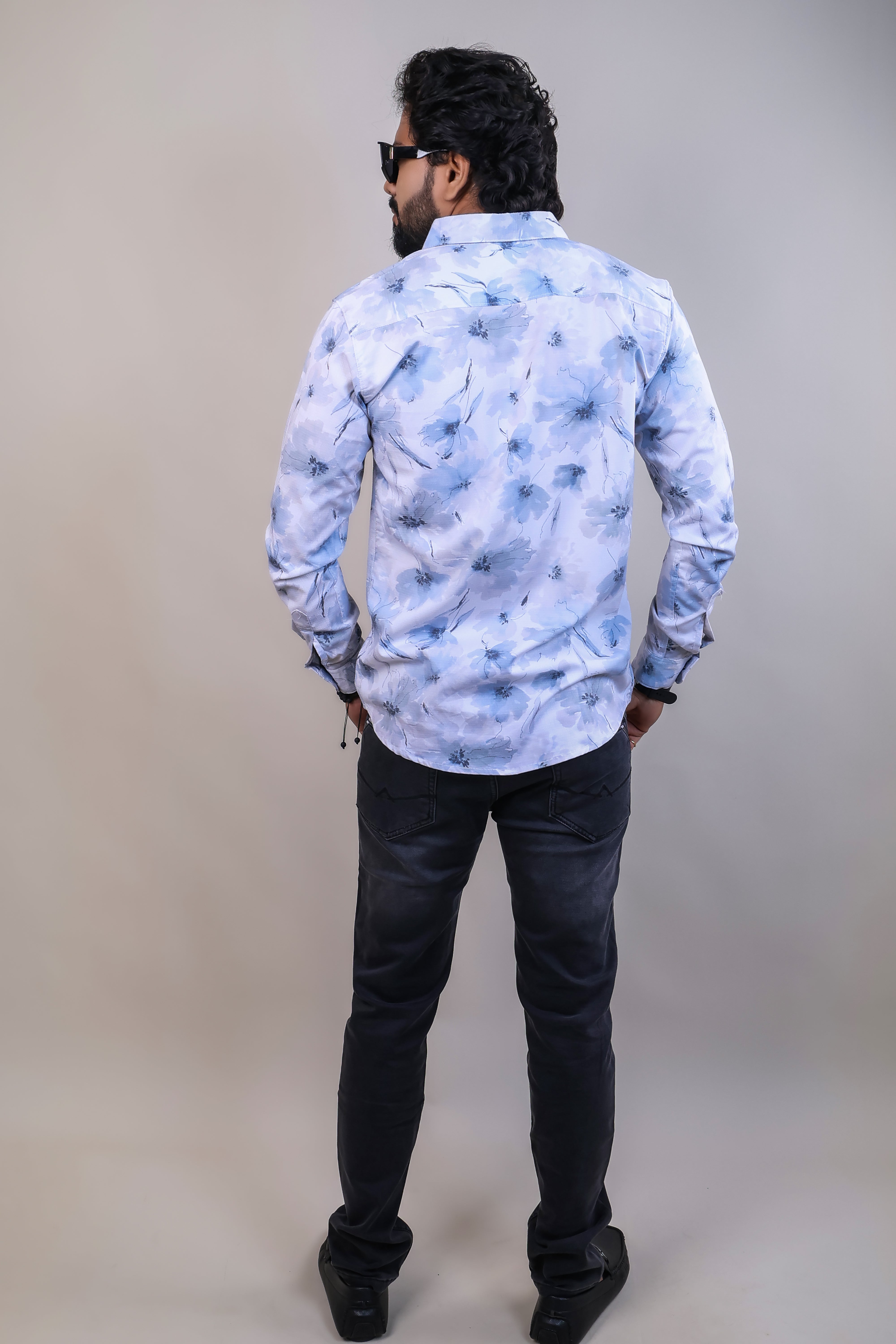 GREY COLOR PRINTED CASUAL SHIRT