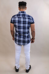 BLUE COLOR CHECKS HALF SLEEVE CASUAL SHIRT