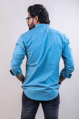 BLUE COLOR PLAIN CASUAL SHIRT