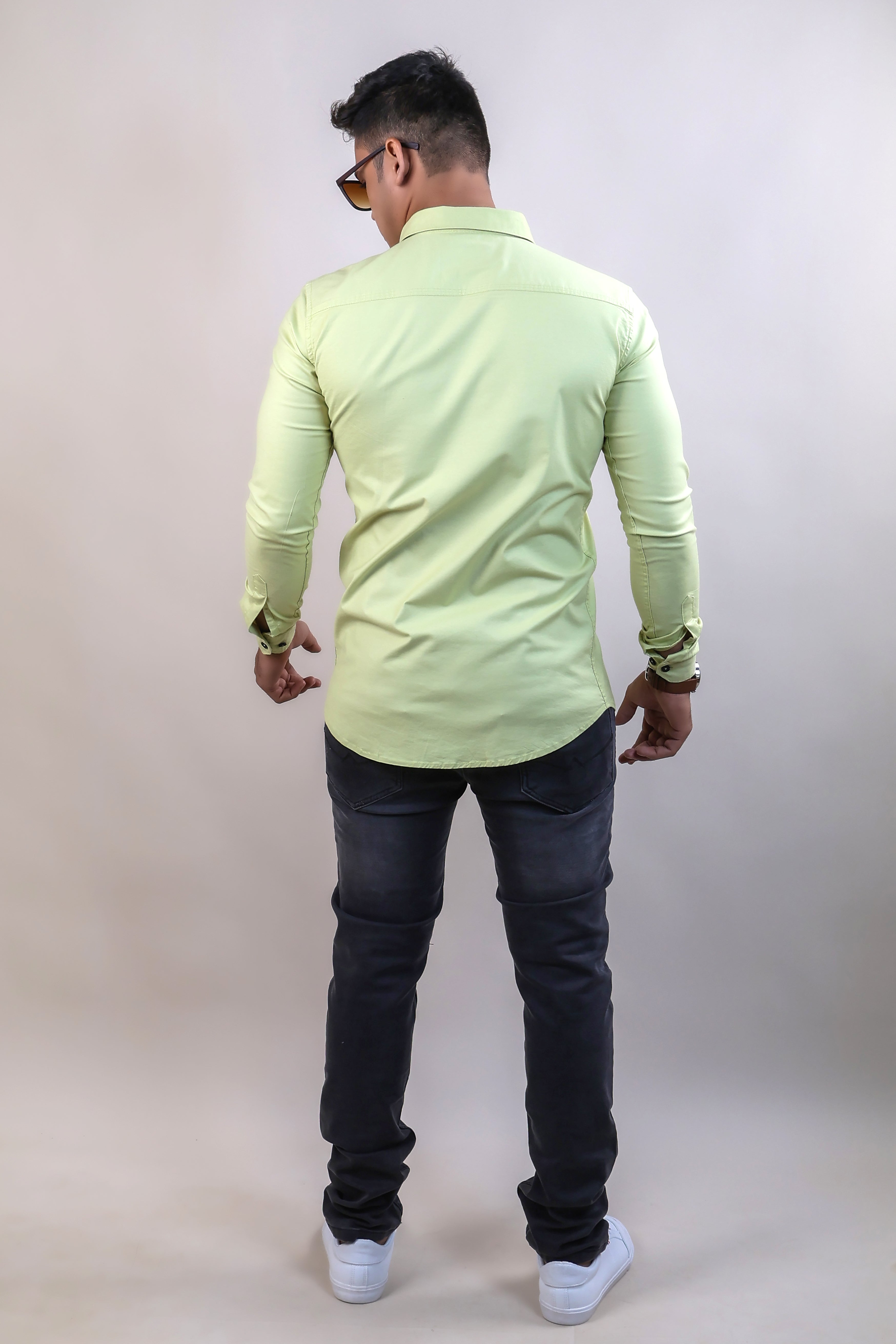 PISTA COLOR PLAIN CASUAL SHIRT