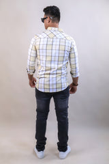 LEMON COLOR CHECKS CASUAL SHIRT