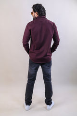 WINE COLOR  PLAIN CASUAL SHIRT