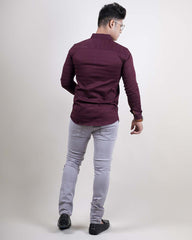 WINE COLOR LINING CASUAL SHIRT