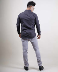 GREY COLOR LINING CASUAL SHIRT