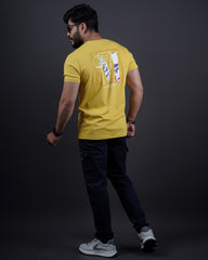 YELLOW COLOR ROUND NECK MATTER T-SHIRT