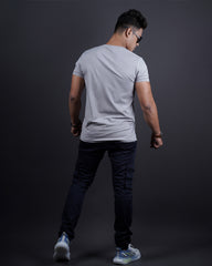 GREY COLOR ROUND NECK MATTER T-SHIRT