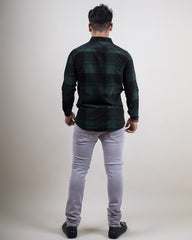 GREEN-BLACK COLOR CHECKS CASUAL SHIRT