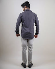 GREY COLOR PLAIN CASUAL SHIRT