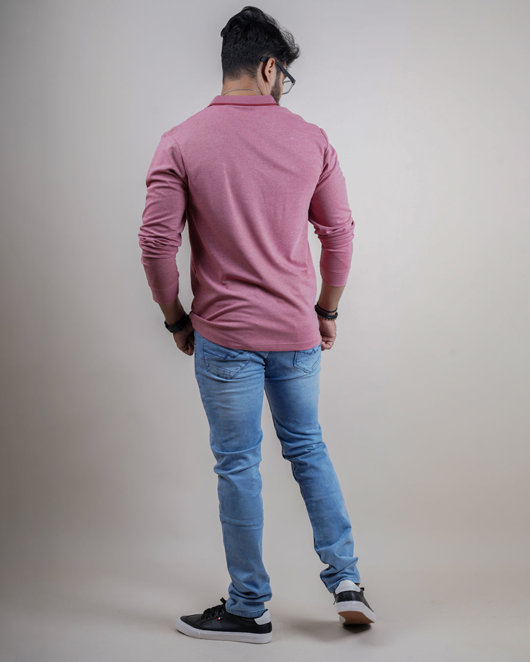 PINK COLOR FULL SLEEVE FULL NECK T-SHIRT