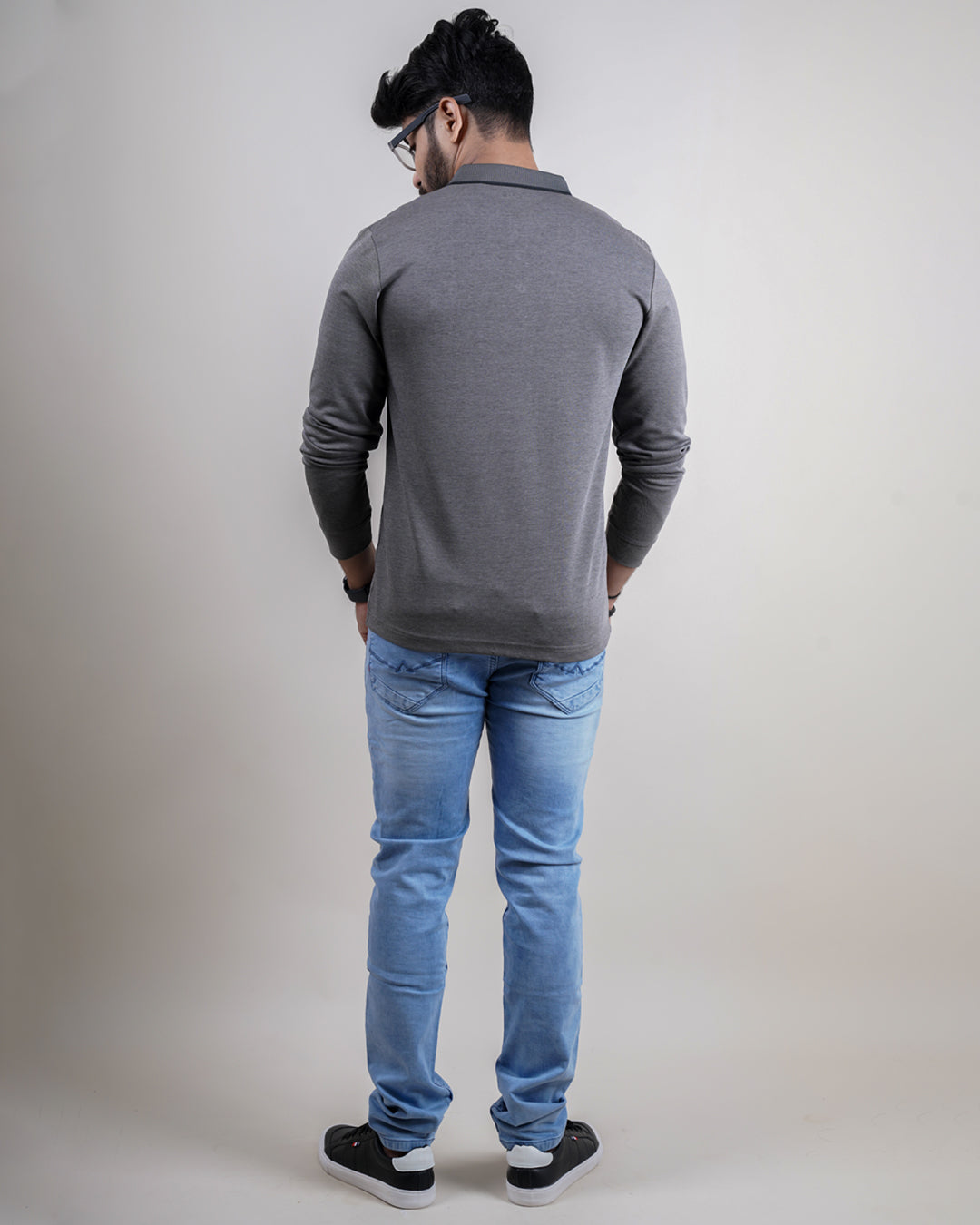 GREY COLOR FULL SLEEVE FULL NECK T-SHIRT