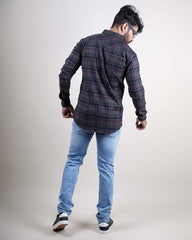 GREY COLOR CHECKS CASUAL SHIRT