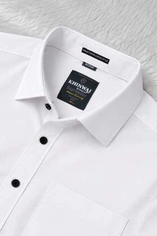 Men White Casual Shirt - Slim Fit Cotton Button Down 261049768