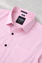 Men Pink Casual Shirt - Slim Fit Cotton Button Down 261049768