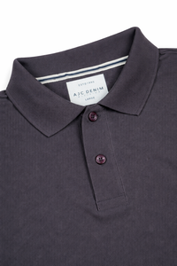 Men Dark Grey Cotton Polo T-Shirt with Pocket - Casual Short Sleeve Slim Fit 8622