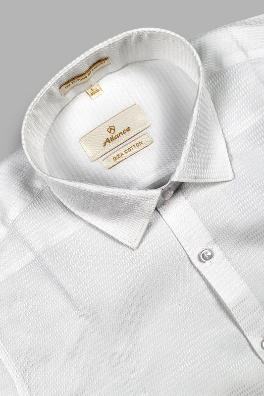 Atlance Classic White Solid Formal Shirt - Slim Fit-FRM