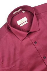 Men Solid Maroon Regular Fit Full Sleeve Formal Shirt - Atlance-FRM