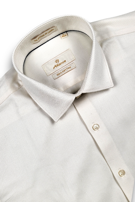 Atlance | Premium Cream Micro-Textured Cotton Formal Shirt-FRM