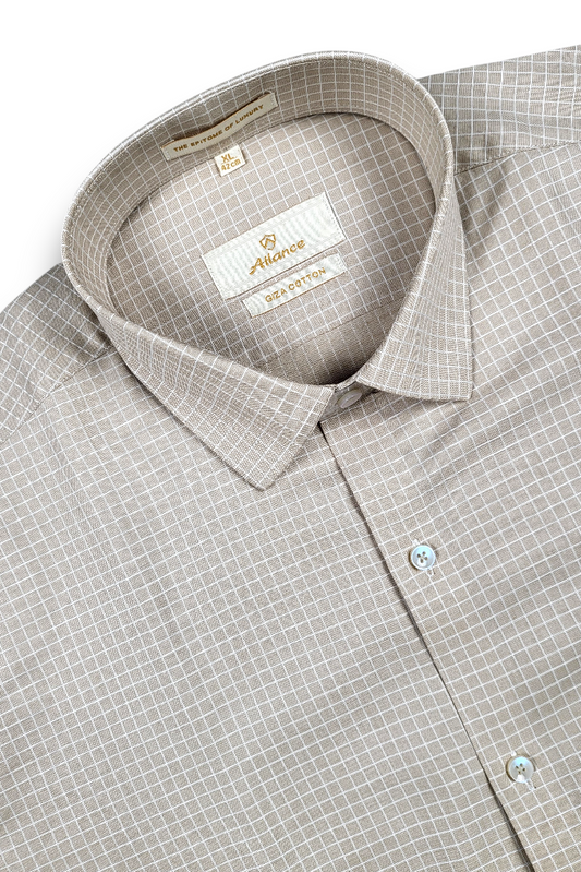 Atlance Fawn Check Shirt for Men – Elegant & Trendy Formal Wear-FRM
