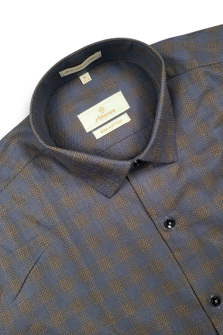 Atlance Dark Grey Men Formal Shirt – Stylish & Premium Formal Wear-FRMCHECKS