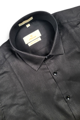 Atlance Classic Black Solid Formal Shirt - Slim Fit-FRM