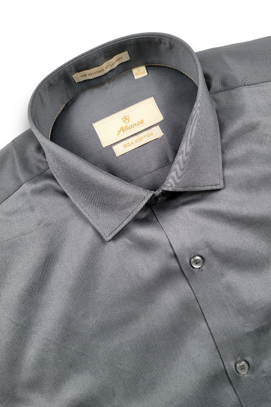 Men Grey Wedding & Party Wear Formal Shirt - Atlance-FRM