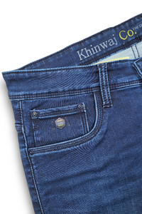 Men Stylish Fit Jeans – Dark Blue Casual Denim Pants 261053235 | KHIDJ700