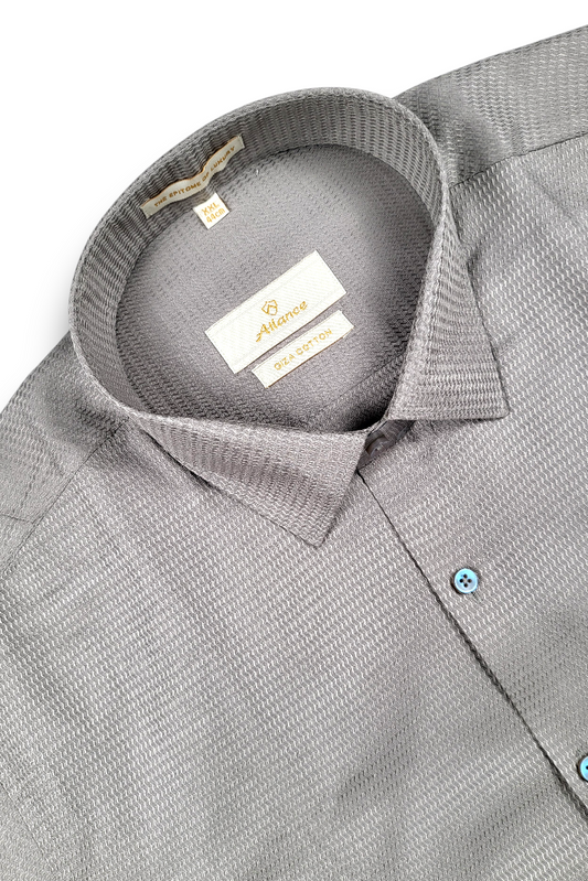 Atlance Classic Dark Grey Solid Formal Shirt - Slim Fit-FRM