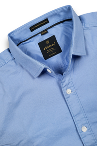 Atlance Men Premium Deep Blue Cotton Slim Fit Casual Shirt NFT New
