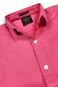 Atlance Men Premium Pink Cotton Slim Fit Casual Shirt NFT