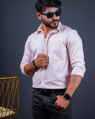 PINK COLOR PLAIN CASUAL SHIRT