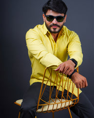 YELLOW COLOR PLAIN CASUAL SHIRT