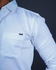 WHITE COLOR LINING CASUAL SHIRT