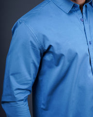 BLUE COLOR PLAIN CASUAL SHIRT