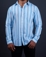 Skyblue color color lining cotton casual shirt shirt for casual wear.