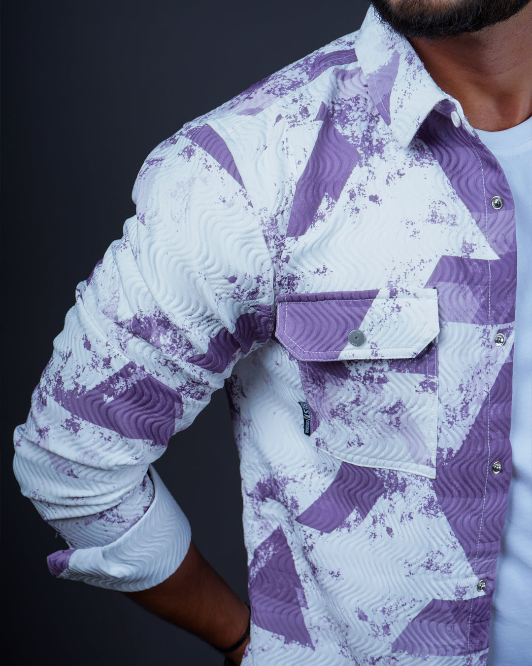 LAVENDER COLOR PRINTED CASUAL SHIRT