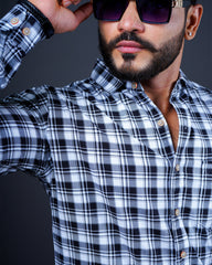 BLACK-WHITE COLOR CHECKS CASUAL SHIRT