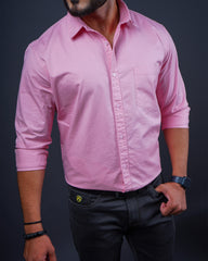 PINK COLOR PLAIN CASUAL SHIRT