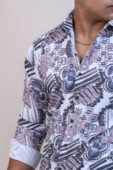 BEIGE COLOR PRINTED CASUAL SHIRT