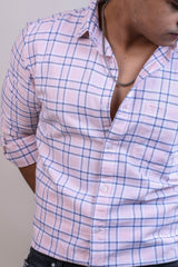 PINK COLOR CHECKS CASUAL SHIRT