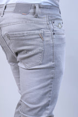 BEIGE COLOR DENIM WASH JEANS