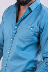 BLUE COLOR PLAIN CASUAL SHIRT