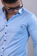 SKYBLUE COLOR PLAIN CASUAL SHIRT